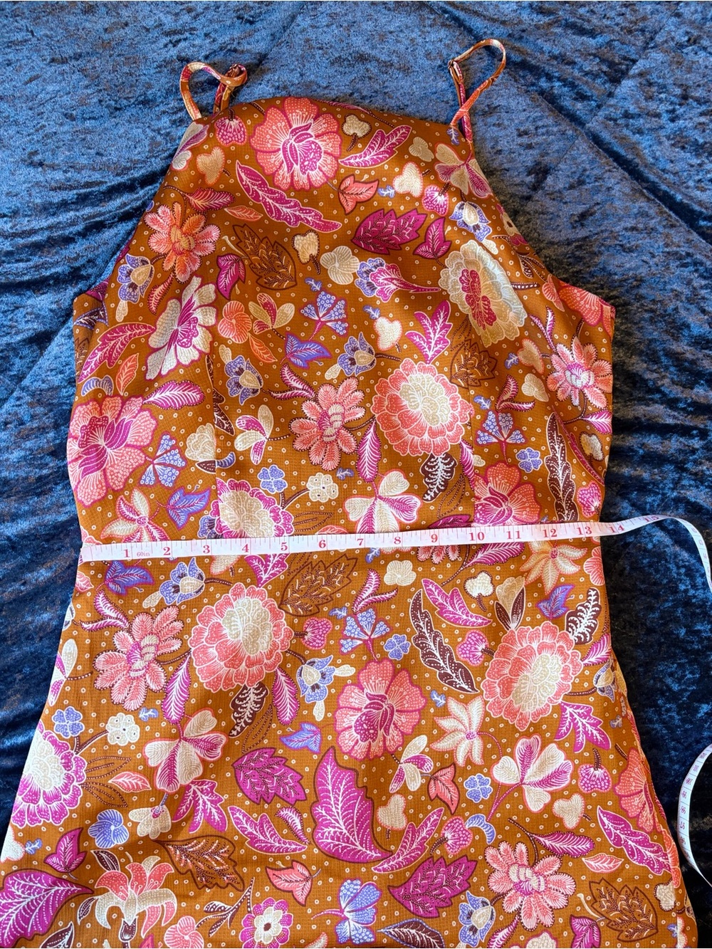 Ann Taylor Rust and Pink Floral Slip Midi Dress - Picture 3 of 4